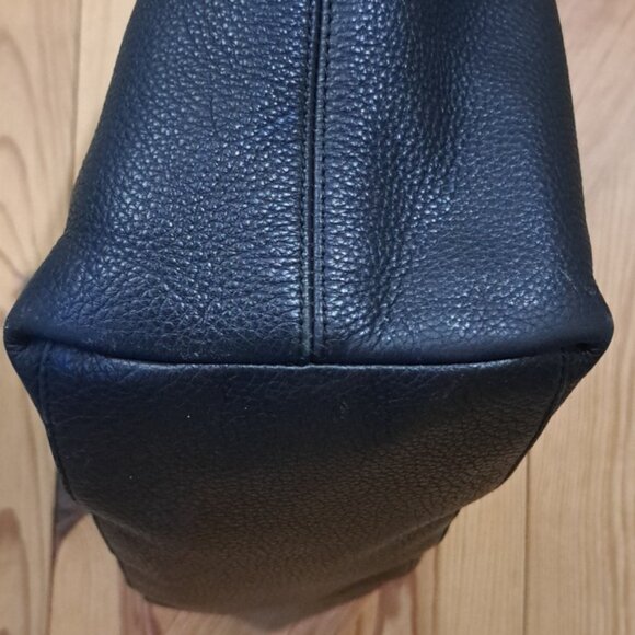 Hand Crafted Painted Black Pebble Leather Hobo Bag - Picture 8 of 17